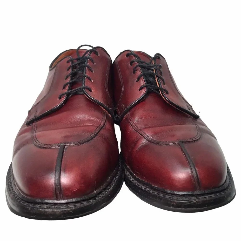 Men's 10 1/2 B ALLEN EDMONDS Ashton Split Toe Brown‎ Oxford Dress Shoes Loafers